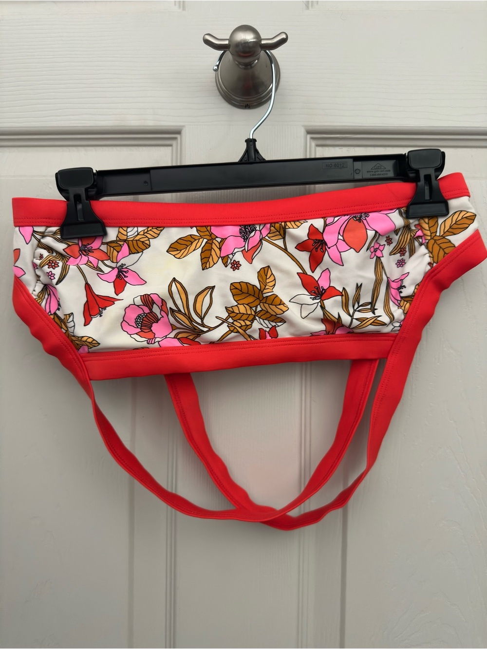 Floral Red Trim Women's bathing suit
